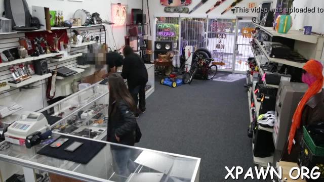 Hottie is having sex in store